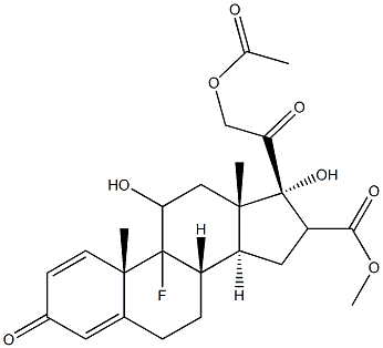 methyl 21-acetyloxy-3,20-dioxo-11,17-dihydroxy-9-fluoro-1,4-pregnadiene-16-carboxylate Structure