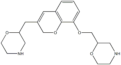 2-(((3-(morpholinylmethyl)-2H-chromen-8-yl)oxy)methyl)morpholine 구조식 이미지