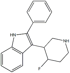 3-(4-fluoropiperidin-3-yl)-2-phenyl-1H-indole 구조식 이미지