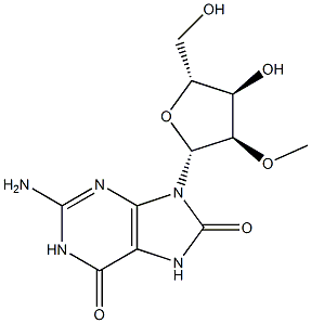 8-oxo-7,8-dihydro-2'-O-methylguanosine 구조식 이미지