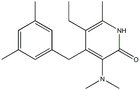 3-dimethylamino-4-(3,5-dimethylbenzyl)-5-ethyl-6-methylpyridin-2(1H)-one 구조식 이미지