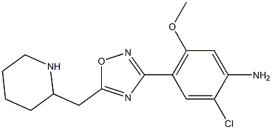 2-chloro-5-methoxy-4-(5-(2-piperidylmethyl)-1,2,4-oxadiazol-3-yl)aniline Structure