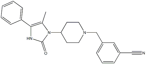1-(3-cyanobenzylpiperidin-4-yl)-5-methyl-4-phenyl-1,3-dihydroimidazol-2-one Structure