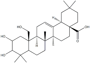 2,3,19-trihydroxy-12-oleanen-28-oic acid Structure