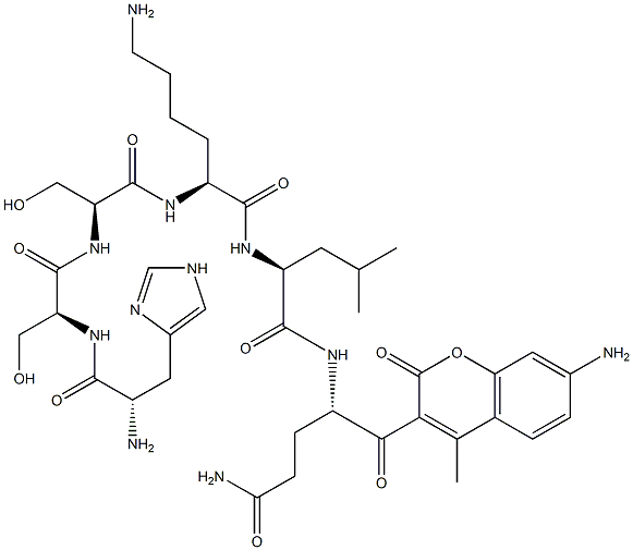 histidyl-seryl-seryl-lysyl-leucyl-glutaminyl-7-amino-4-methylcoumarin 구조식 이미지