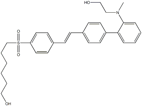 4-(N-(2-hydroxyethyl)-N-(methyl)aminophenyl)-4'-(6-hydroxyhexylsulfonyl)stilbene 구조식 이미지