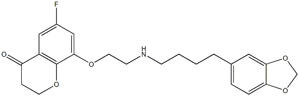8-(2-(4-(1,3-benzodioxol-5-yl)butylamino)ethoxy)-6-fluorochroman-4-one 구조식 이미지