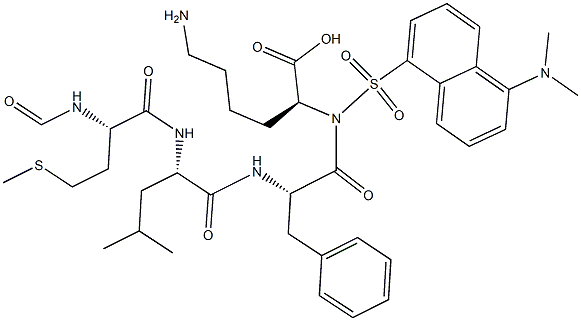 N-formylmethionyl-leucyl-phenylalanyl-(N-dansyl)lysine Structure