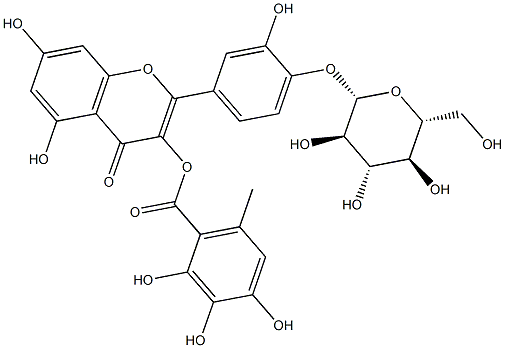 QUERCETIN4'-O-BETA-D-GLUCOPYRANOSIDE-6-GALLATE 구조식 이미지