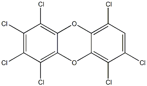 DIBENZO-PARA-DIOXIN,1,2,3,4,6,7,9-HEPTACHLORO- 구조식 이미지