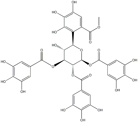 [(2R,3R,4S,5R,6S)-3-hydroxy-4,5,6-tris[(3,4,5-trihydroxybenzoyl)oxy]oxan-2-yl]methyl 3,4,5-trihydroxybenzoate Structure