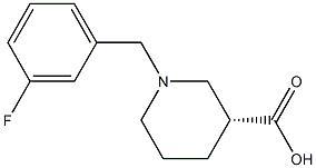 (3R)-1-(3-fluorobenzyl)piperidine-3-carboxylic acid 구조식 이미지