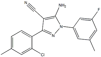 5-amino-1-(3-fluoro-5-methylphenyl)-3-(2-chloro-4-methylphenyl)-1H-pyrazole-4-carbonitrile 구조식 이미지