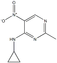 N-cyclopropyl-2-methyl-5-nitropyrimidin-4-amine 구조식 이미지