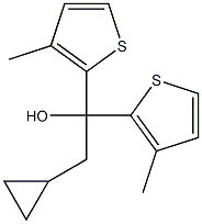 2-cyclopropyl-1,1-bis(3-methyl-2-thienyl)ethanol 구조식 이미지