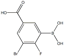 3-Bromo-5-Carboxy-2-fluorophenylboronic acid 구조식 이미지