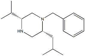 (2R,5R)-1-BENZYL-2-(2-METHYLPROPYL)-5-(PROPAN-2-YL)PIPERAZINE 구조식 이미지