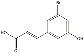 3-BROMO-5-HYDROXYCINNAMIC ACID 구조식 이미지