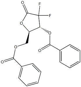 (R,R)-5-BENZOYLOXYMETHYL-3,3-DIFLUORO-4,5-DIHYDRO-4-BENZOYLOXY-2(3H)-FURANONE 구조식 이미지