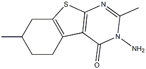 3-AMINO-2,7-DIMETHYL-5,6,7,8-TETRAHYDRO[1]BENZOTHIENO[2,3-D]PYRIMIDIN-4(3H)-ONE 구조식 이미지