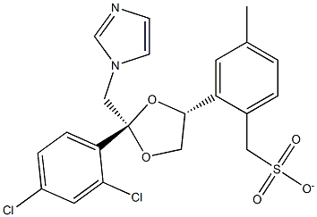 CIS-{2-(2,4-DICHLOROPHENYL)-2-(1H-IMIDAZOL-1-YL-METHYL)-1,3-DIOXOLAN-4-YL}-P-TOLUENEMETHANESULFONATE 구조식 이미지