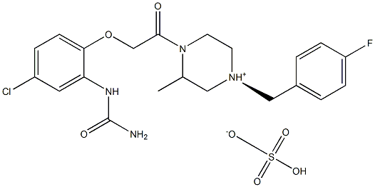 (R)-4-[2-(4-CHLORO-2-UREIDO-PHENOXY)-ACETYL]-1-(4-FLUORO-BENZYL)-3-METHYL-PIPERAZIN-1-IUM: HYDROGEN SULFATE 구조식 이미지