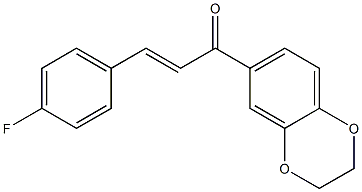 (E)-3-(4-fluorophenyl)-1-(2,3-dihydrobenzo[b][1,4]dioxin-6-yl)prop-2-en-1-one 구조식 이미지