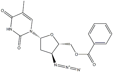 3'-Azido-5'-O-benzoyl-3'-deoxythymidine 구조식 이미지