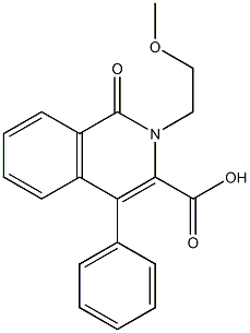 2-(2-METHOXY-ETHYL)-1-OXO-4-PHENYL-1,2-DIHYDRO-ISOQUINOLINE-3-CARBOXYLIC ACID 구조식 이미지