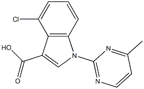 4-CHLORO-1-(4-METHYLPYRIMIDIN-2-YL)-1H-INDOLE-3-CARBOXYLIC ACID 구조식 이미지