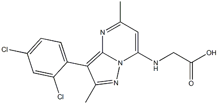 N-[3-(2,4-DICHLOROPHENYL)-2,5-DIMETHYLPYRAZOLO[1,5-A]PYRIMIDIN-7-YL]GLYCINE 구조식 이미지