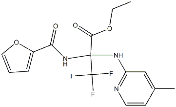 ethyl 3,3,3-trifluoro-2-[(2-furylcarbonyl)amino]-2-[(4-methyl-2-pyridyl)amino]propanoate 구조식 이미지