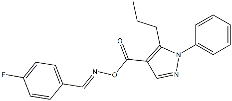 4-[({[(4-fluorophenyl)methylene]amino}oxy)carbonyl]-1-phenyl-5-propyl-1H-pyrazole 구조식 이미지