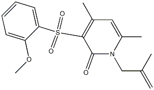 3-[(2-methoxyphenyl)sulfonyl]-4,6-dimethyl-1-(2-methyl-2-propenyl)-2(1H)-pyridinone Structure