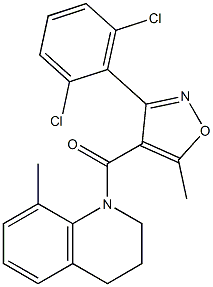 [3-(2,6-dichlorophenyl)-5-methylisoxazol-4-yl](8-methyl-1,2,3,4-tetrahydroquinolin-1-yl)methanone Structure