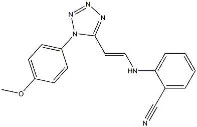 2-({2-[1-(4-methoxyphenyl)-1H-1,2,3,4-tetraazol-5-yl]vinyl}amino)benzonitrile 구조식 이미지