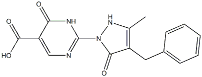 2-(4-benzyl-3-methyl-5-oxo-2,5-dihydro-1H-pyrazol-1-yl)-6-oxo-1,6-dihydro-5-pyrimidinecarboxylic acid Structure