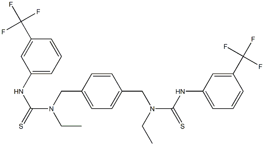 N-ethyl-N-{4-[(ethyl{[3-(trifluoromethyl)anilino]carbothioyl}amino)methyl]benzyl}-N'-[3-(trifluoromethyl)phenyl]thiourea 구조식 이미지