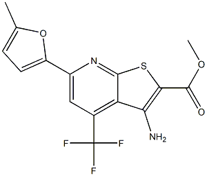 methyl 3-amino-6-(5-methyl-2-furyl)-4-(trifluoromethyl)thieno[2,3-b]pyridine-2-carboxylate Structure