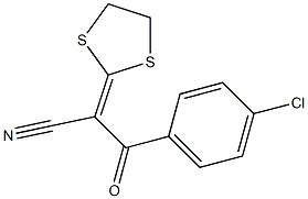 3-(4-chlorophenyl)-2-(1,3-dithiolan-2-yliden)-3-oxopropanenitrile 구조식 이미지