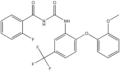 N-(2-fluorobenzoyl)-N'-[2-(2-methoxyphenoxy)-5-(trifluoromethyl)phenyl]urea 구조식 이미지