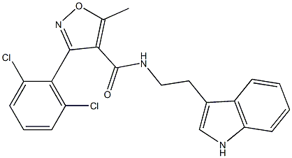 3-(2,6-dichlorophenyl)-N-[2-(1H-indol-3-yl)ethyl]-5-methyl-4-isoxazolecarboxamide Structure