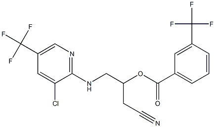 2-{[3-chloro-5-(trifluoromethyl)-2-pyridinyl]amino}-1-(cyanomethyl)ethyl 3-(trifluoromethyl)benzenecarboxylate 구조식 이미지