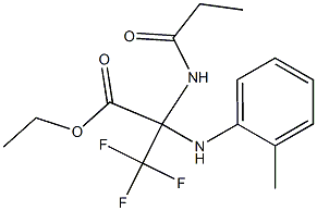 ethyl 3,3,3-trifluoro-2-(propionylamino)-2-(2-toluidino)propanoate 구조식 이미지