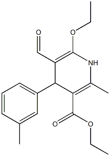 ethyl 6-ethoxy-5-formyl-2-methyl-4-(3-methylphenyl)-1,4-dihydro-3-pyridinecarboxylate 구조식 이미지