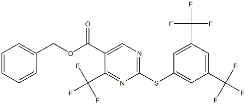 benzyl 2-{[3,5-di(trifluoromethyl)phenyl]thio}-4-(trifluoromethyl)pyrimidine-5-carboxylate 구조식 이미지