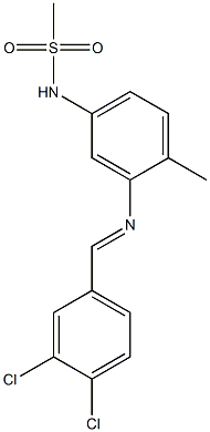 N-{3-[(3,4-dichlorobenzylidene)amino]-4-methylphenyl}methanesulfonamide 구조식 이미지