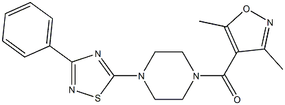 (3,5-dimethylisoxazol-4-yl)[4-(3-phenyl-1,2,4-thiadiazol-5-yl)piperazino]methanone 구조식 이미지