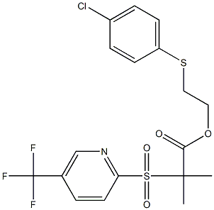 2-[(4-chlorophenyl)thio]ethyl 2-methyl-2-{[5-(trifluoromethyl)-2-pyridyl]sulfonyl}propanoate 구조식 이미지