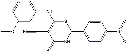 6-(3-methoxyanilino)-2-(4-nitrophenyl)-4-oxo-3,4-dihydro-2H-1,3-thiazine-5-carbonitrile Structure